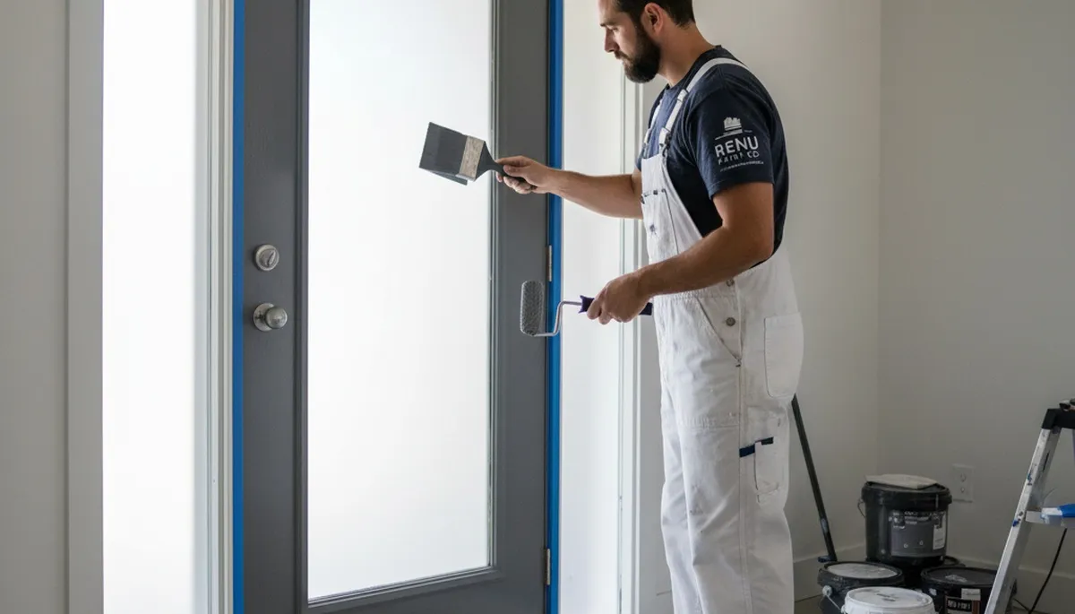 Professional door painting service in Buffalo, NY by expert house painters for durable entryway finishes