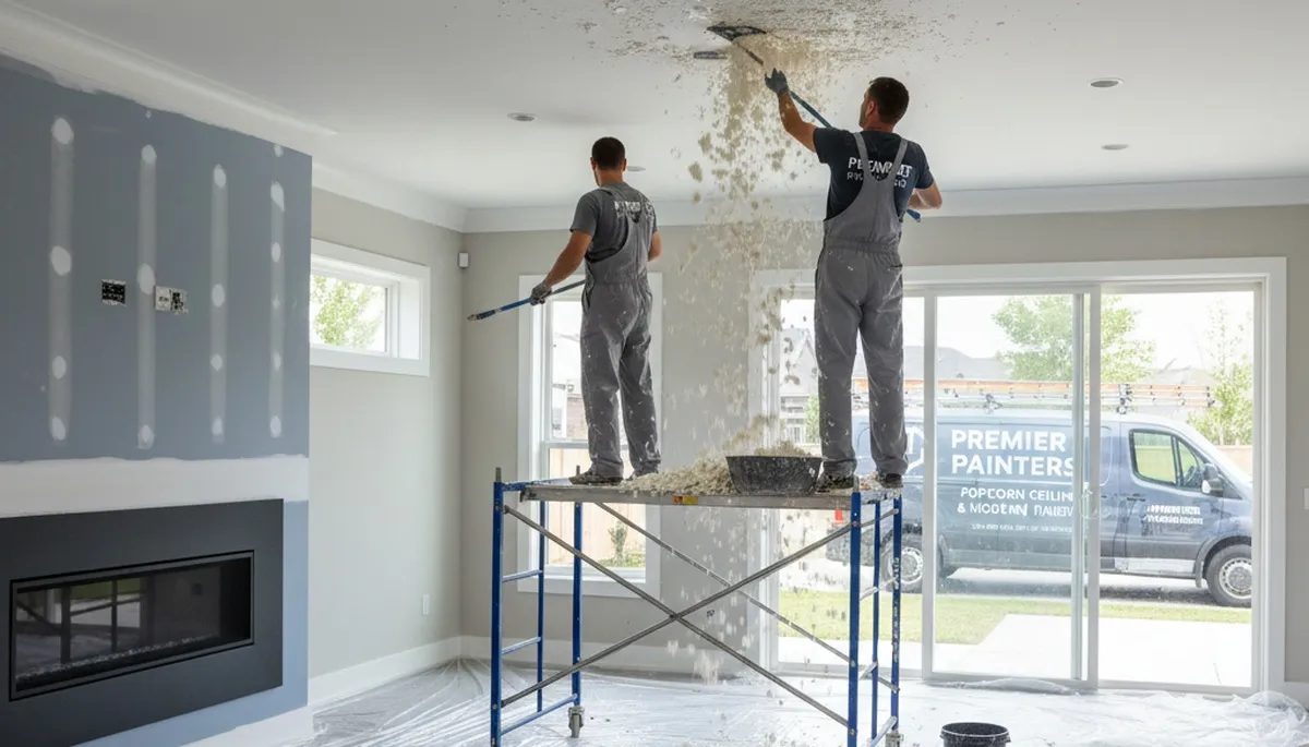 Professional popcorn ceiling removal and smooth ceiling refinishing in Buffalo, NY home