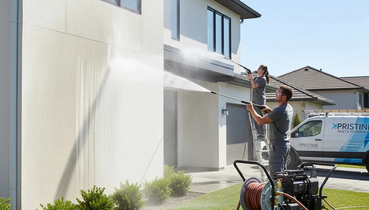 Professional pressure cleaning service restoring home siding in Buffalo, NY